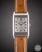 A GENTLEMAN'S STAINLESS STEEL JAEGER LECOULTRE REVERSO CLASSIQUE WRIST WATCH CIRCA 2000, REF. 250.