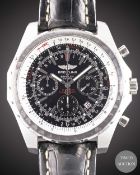 A STAINLESS STEEL BREITLING BENTLEY MOTORS T CHRONOGRAPH WRIST WATCH CIRCA 2007, REF. A25363 WITH