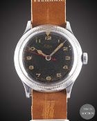 A GENTLEMAN'S LANCO PILOTS WRIST WATCH CIRCA 1940s, BLACK DIAL WITH 