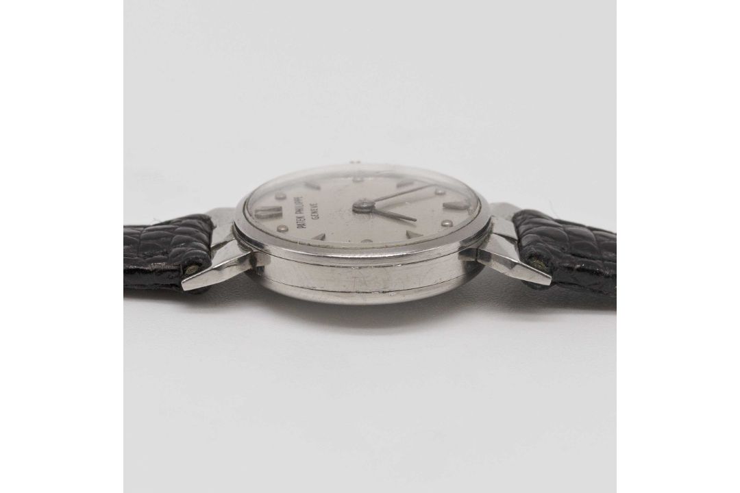 A LADIES STAINLESS STEEL PATEK PHILIPPE WRIST WATCH CIRCA 1945. REF. 506137. Movement: 18J, manual - Image 8 of 8