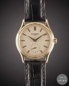 A GENTLEMAN'S 18K SOLID GOLD PATEK PHILIPPE CALATRAVA WRIST WATCH DATED 1993, REF. 3923 WITH PATEK