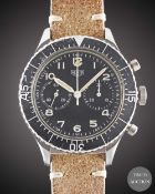 A GENTLEMAN'S STAINLESS STEEL GERMAN MILITARY HEUER BUND FLYBACK CHRONOGRAPH WRIST WATCH CIRCA 1970,