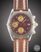 A GENTLEMAN'S STEEL & GOLD BREITLING CHRONOMAT CHRONOGRAPH WRIST WATCH CIRCA 1990s, REF. 81.950 WITH