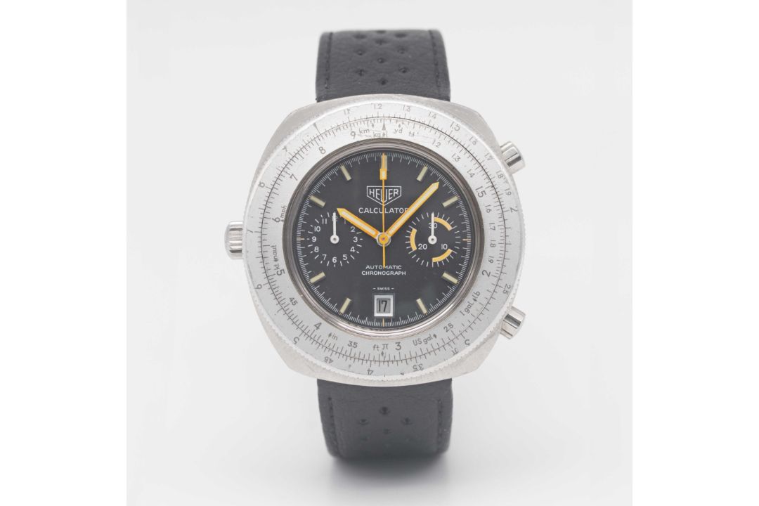 A GENTLEMAN'S STAINLESS STEEL HEUER CALCULATOR AUTOMATIC CHRONOGRAPH WRIST WATCH CIRCA 1970s, REF. - Image 2 of 8