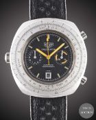 A GENTLEMAN'S STAINLESS STEEL HEUER CALCULATOR AUTOMATIC CHRONOGRAPH WRIST WATCH CIRCA 1970s, REF.