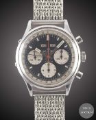 A GENTLEMAN'S LARGE SIZE STAINLESS STEEL WAKMANN TRIPLE CALENDAR CHRONOGRAPH WRIST WATCH CIRCA