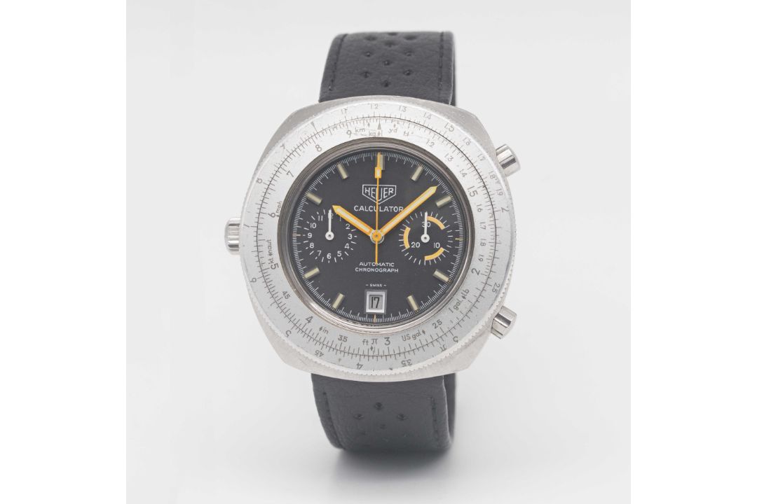 A GENTLEMAN'S STAINLESS STEEL HEUER CALCULATOR AUTOMATIC CHRONOGRAPH WRIST WATCH CIRCA 1970s, REF. - Image 4 of 8