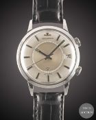 A GENTLEMAN'S STAINLESS STEEL JAEGER LECOULTRE MEMOVOX AUTOMATIC ALARM WRIST WATCH CIRCA 1960s, REF.