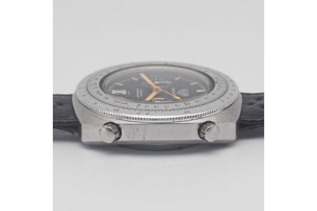 A GENTLEMAN'S STAINLESS STEEL HEUER CALCULATOR AUTOMATIC CHRONOGRAPH WRIST WATCH CIRCA 1970s, REF. - Image 8 of 8
