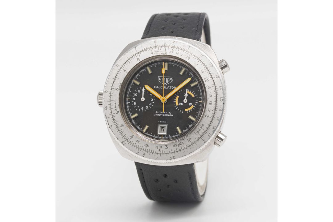 A GENTLEMAN'S STAINLESS STEEL HEUER CALCULATOR AUTOMATIC CHRONOGRAPH WRIST WATCH CIRCA 1970s, REF. - Image 4 of 8