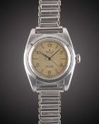 A RARE GENTLEMAN'S STAINLESS STEEL ROLEX OYSTER CERTIFIED PRECISION CHRONOMETER BRACELET WATCH CIRCA