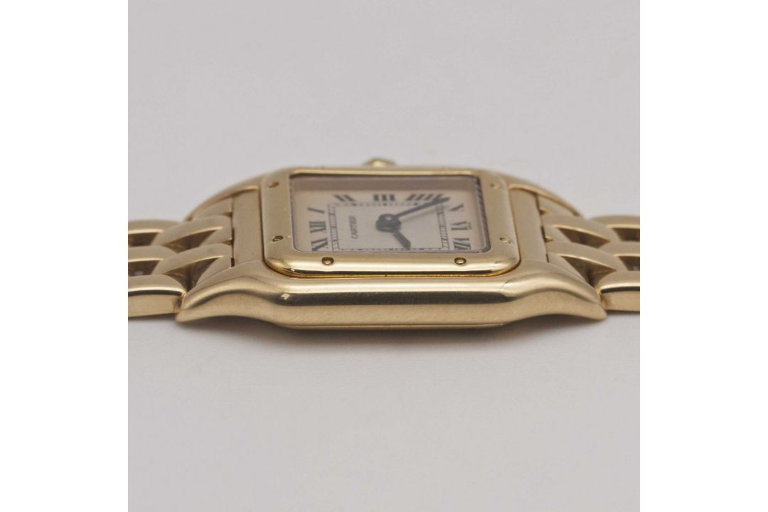 A LADIES 18K SOLID GOLD CARTIER PANTHERE BRACELET WATCH DATED 1992, REF. 8057917 WITH ORIGINAL BOX & - Image 9 of 11
