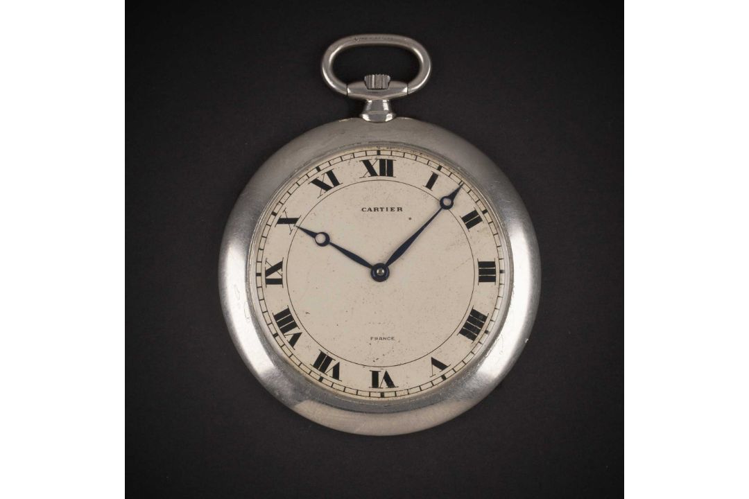 A GENTLEMAN'S PLATINUM CARTIER PARIS POCKET WATCH CIRCA 1920s Movement: 19J, manual wind with 8 - Image 1 of 11