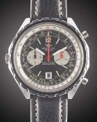 A GENTLEMAN'S STAINLESS STEEL BREITLING NAVITIMER CHRONO-MATIC AUTOMATIC CHRONOGRAPH WRIST WATCH