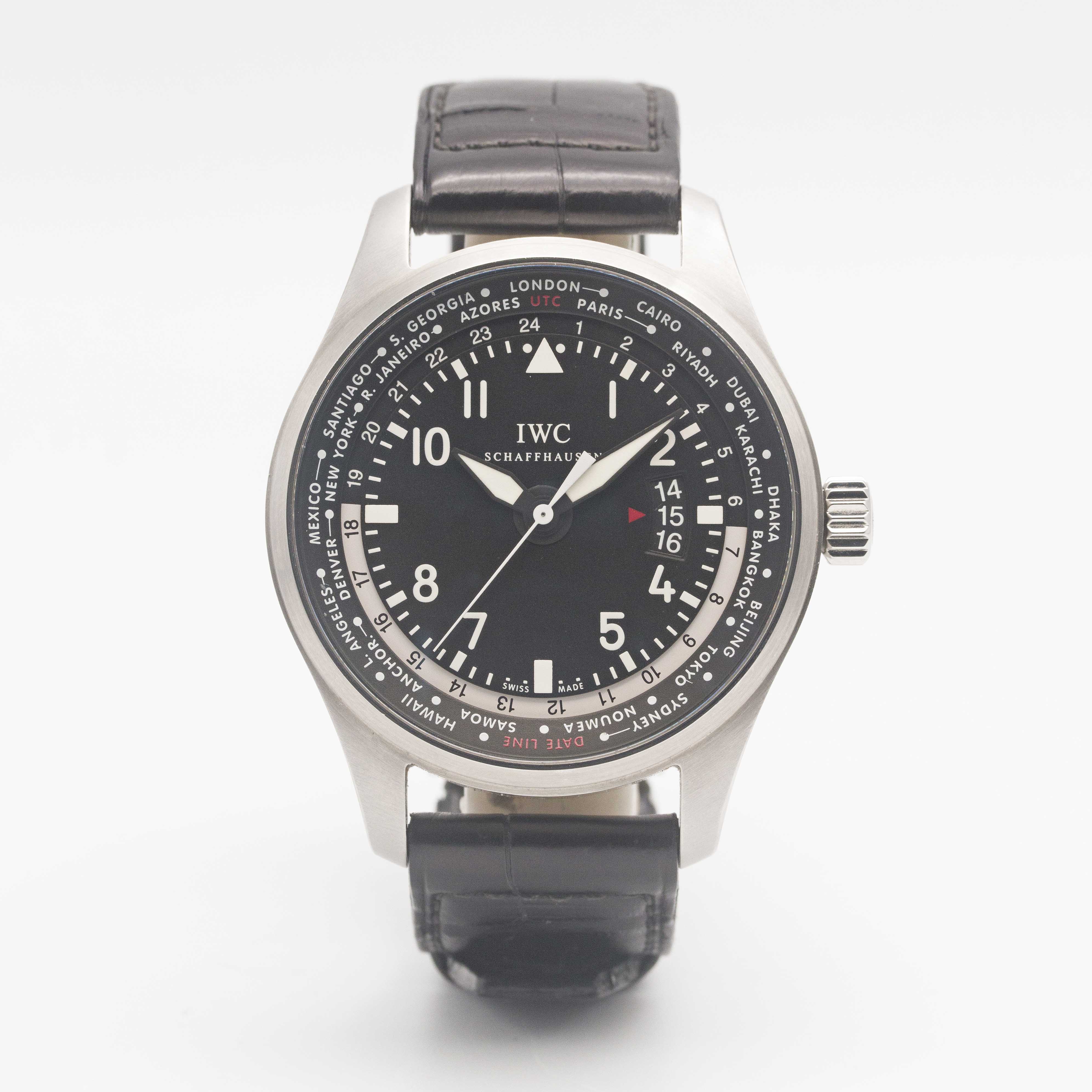 A GENTLEMAN'S STAINLESS STEEL IWC PILOTS WORLDTIMER GMT AUTOMATIC WRIST WATCH CIRCA 2014, REF. - Image 2 of 9