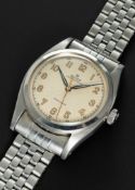 A RARE GENTLEMAN'S LARGE SIZE STAINLESS STEEL ROLEX OYSTER PERPETUAL 