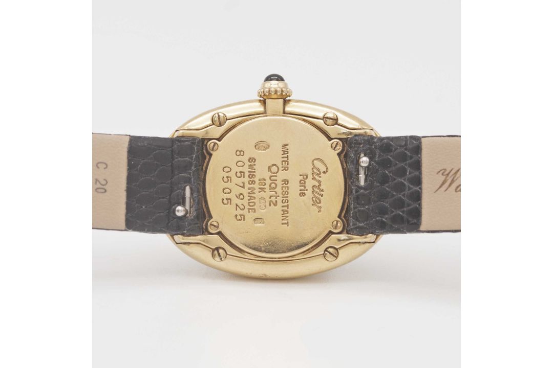A LADIES 18K SOLID YELLOW GOLD CARTIER BAIGNOIRE WRIST WATCH CIRCA 1990s Movement: Quartz, signed - Image 6 of 8