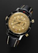 A RARE GENTLEMAN'S ORIGINAL PVD COATED BREITLING CHRONO-MATIC CHRONOGRAPH WRIST WATCH CIRCA 1970s,