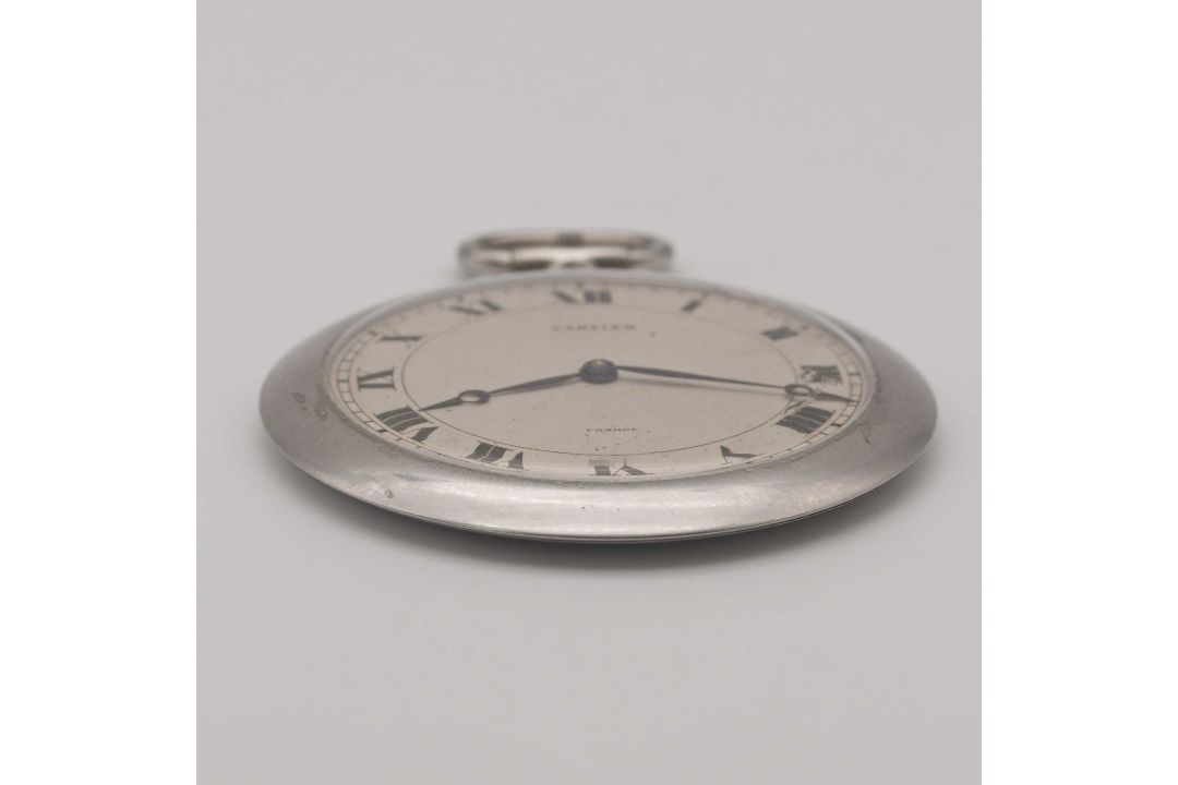 A GENTLEMAN'S PLATINUM CARTIER PARIS POCKET WATCH CIRCA 1920s Movement: 19J, manual wind with 8 - Image 10 of 11