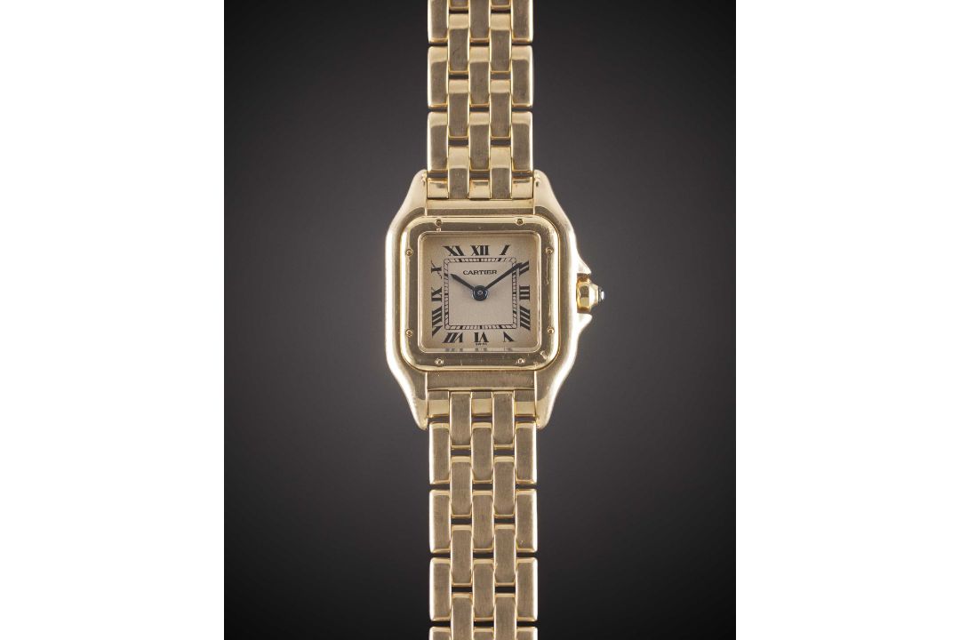 A LADIES 18K SOLID GOLD CARTIER PANTHERE BRACELET WATCH DATED 1992, REF. 8057917 WITH ORIGINAL BOX & - Image 1 of 11