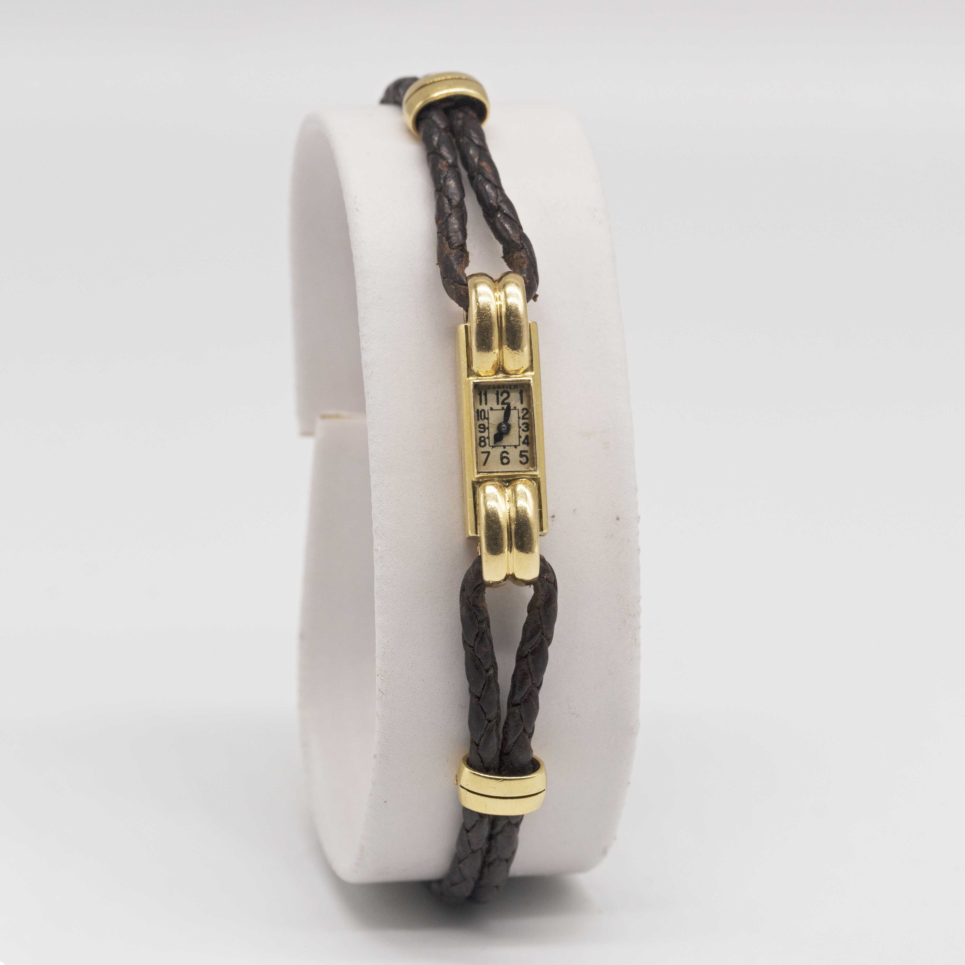 A RARE LADIES 18K SOLID GOLD CARTIER BACK WIND WRIST WATCH CIRCA 1929, WITH LONDON IMPORT MARK, - Image 4 of 13