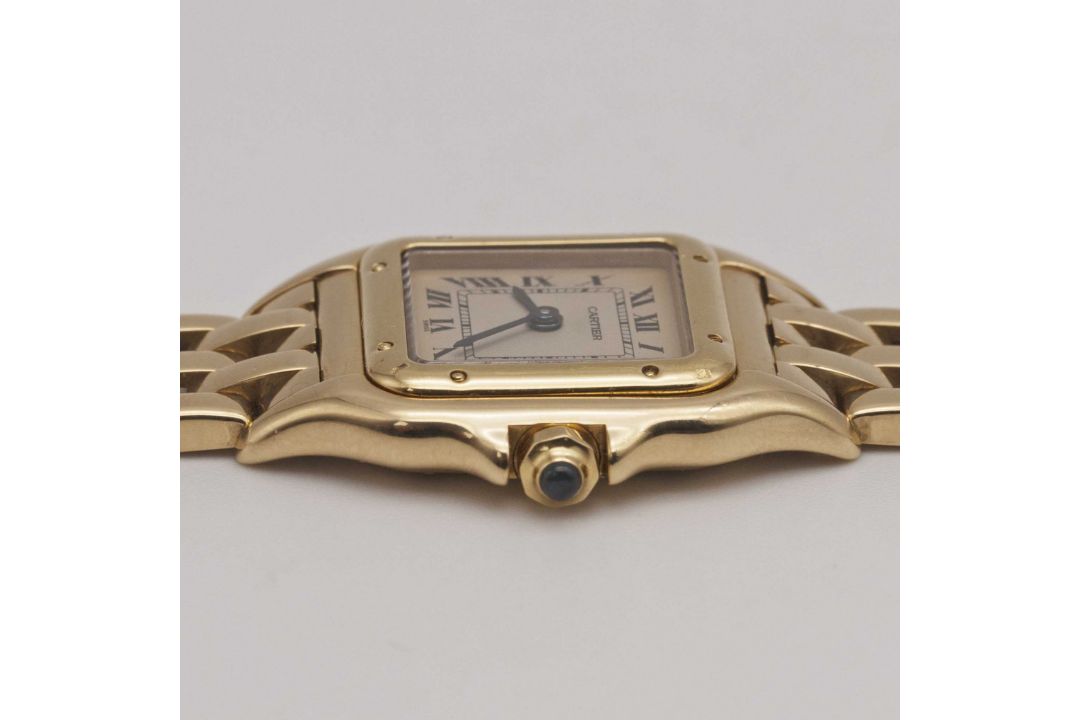 A LADIES 18K SOLID GOLD CARTIER PANTHERE BRACELET WATCH DATED 1992, REF. 8057917 WITH ORIGINAL BOX & - Image 8 of 11