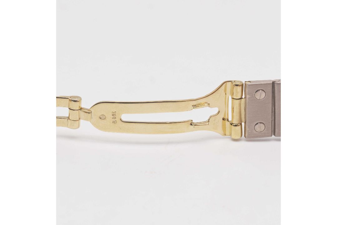 A RARE GENTLEMAN'S SIZE 18K SOLID WHITE & YELLOW GOLD CARTIER SANTOS OCTAGONAL AUTOMATIC BRACELET - Image 10 of 10