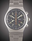 A GENTLEMAN'S TITANIUM SINN AUTOMATIC GMT CHRONOGRAPH BRACELET WATCH CIRCA 1990s, WITH 