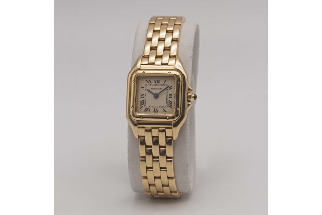 A LADIES 18K SOLID GOLD CARTIER PANTHERE BRACELET WATCH DATED 1992, REF. 8057917 WITH ORIGINAL BOX & - Image 4 of 11
