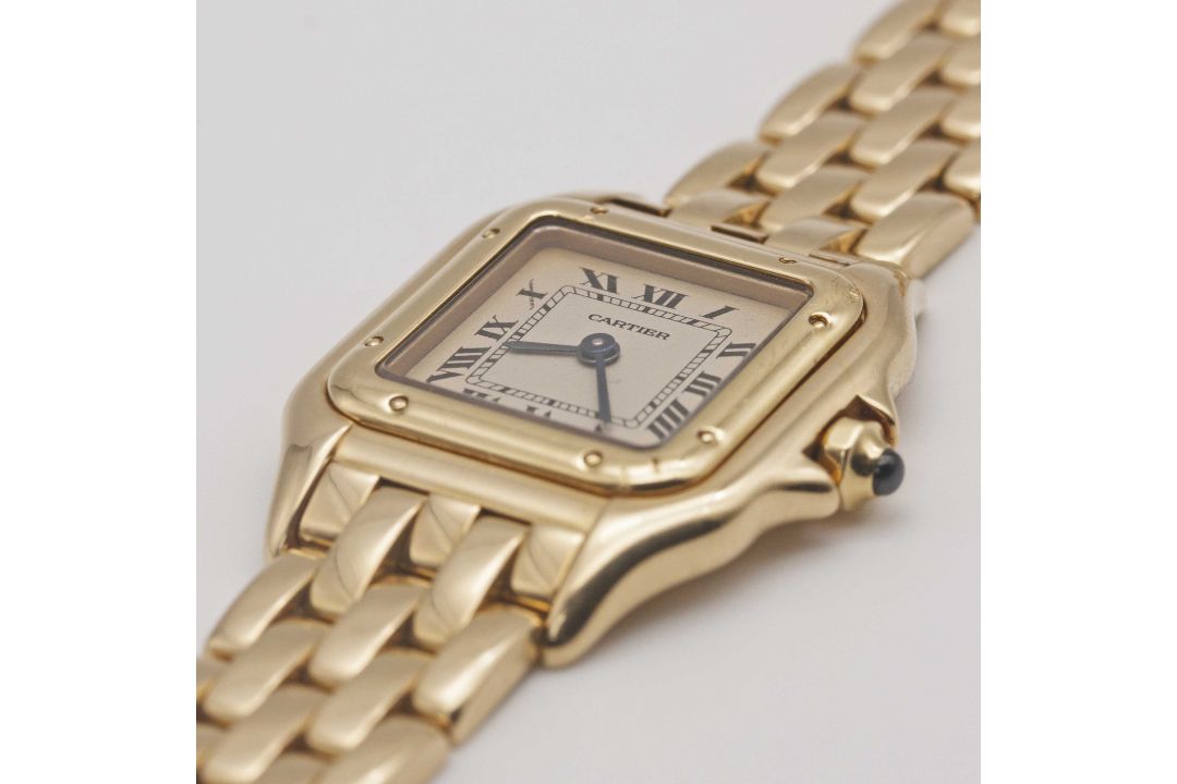 A LADIES 18K SOLID GOLD CARTIER PANTHERE BRACELET WATCH DATED 1992, REF. 8057917 WITH ORIGINAL BOX & - Image 3 of 11