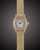 A LADIES 18K SOLID YELLOW GOLD & DIAMOND CARTIER TORTUE BRACELET WATCH CIRCA 1990s Movement: Quartz,