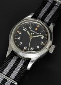 A RARE GENTLEMAN'S STAINLESS STEEL BRITISH MILITARY JAEGER LECOULTRE MARK 11 RAF PILOTS WRIST
