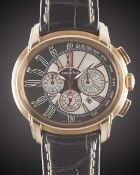A GENTLEMAN'S 18K SOLID ROSE GOLD AUDEMARS PIGUET MILLENARY CHRONOGRAPH WRIST WATCH CIRCA 2015, REF.
