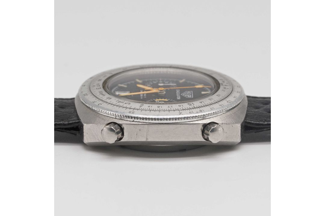 A GENTLEMAN'S STAINLESS STEEL HEUER CALCULATOR AUTOMATIC CHRONOGRAPH WRIST WATCH CIRCA 1970s, REF. - Image 8 of 8