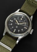 A GENTLEMAN'S STAINLESS STEEL BRITISH MILITARY IWC MARK 11 RAF PILOTS WRIST WATCH DATED 1951