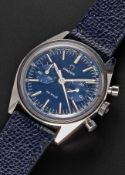 A RARE GENTLEMAN'S STAINLESS STEEL OMEGA DE VILLE CHRONOGRAPH WRIST WATCH CIRCA 1969, REF. 145.017