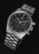 A GENTLEMAN'S STAINLESS STEEL OMEGA DE VILLE CHRONOGRAPH BRACELET WATCH CIRCA 1968, REF. 145.017