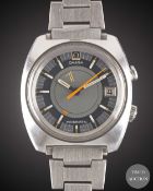 A GENTLEMAN'S STAINLESS STEEL OMEGA SEAMASTER MEMOMATIC ALARM BRACELET WATCH CIRCA 1971, REF. 166.