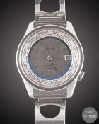 A GENTLEMAN'S STAINLESS STEEL SEIKO WORLD TIME AUTOMATIC BRACELET WATCH CIRCA 1966, REF. 6217-7010