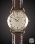 A GENTLEMAN'S 9CT SOLID GOLD ROLEX TUDOR WRIST WATCH CIRCA 1950s, REF. 12856 WITH SILVER 