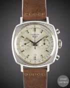 A GENTLEMAN'S STAINLESS STEEL HEUER CAMARO CHRONOGRAPH WRIST WATCH CIRCA 1970, REF. 9220T WITH