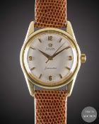 A GENTLEMAN'S 18K SOLID GOLD OMEGA SEAMASTER WRIST WATCH  CIRCA 1959, REF. 14700 SC WITH 