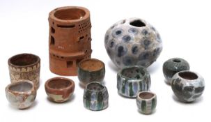 Various items of studio pottery