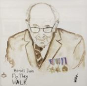 Portrait of Captain Tom coffee on paper