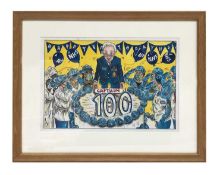 Captain Tom 100 Birthday watercolour