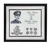 Photographic print of Captain Tom in British Army, with medals