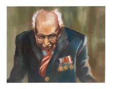 Captain Tom portrait oil on canvas