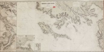 A blue back and chart in three sections of Hebrides or Lewis Islands,