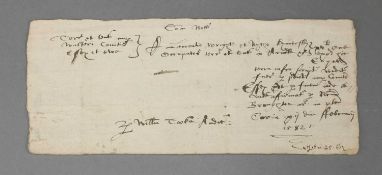 1582 small partial document. 12 Lines.