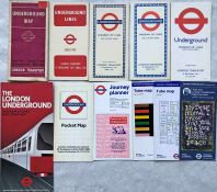 Selection (11) of London Underground POCKET MAPS from various decades from the 1930s-2010s.